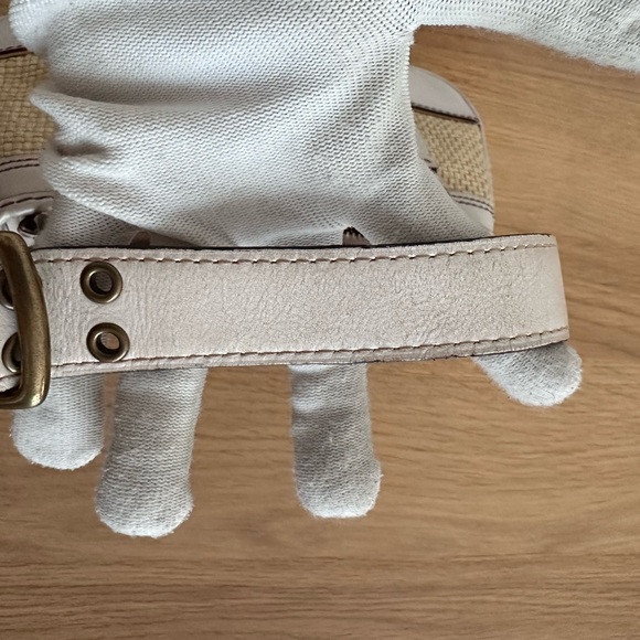 Coach beige straw leather handbag/shoulder bag - Picture 11 of 13